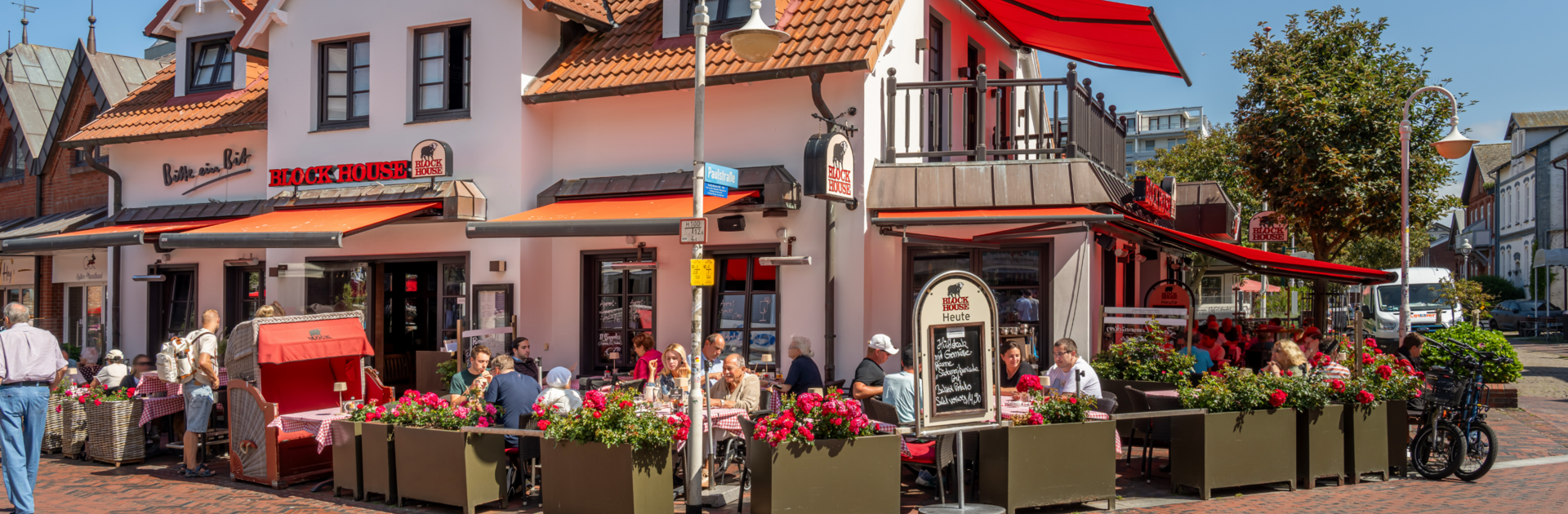 Außenansicht des BLOCK HOUSE Restaurants auf Sylt